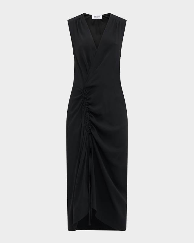 Agnes Sleeveless Ruched Midi Dress